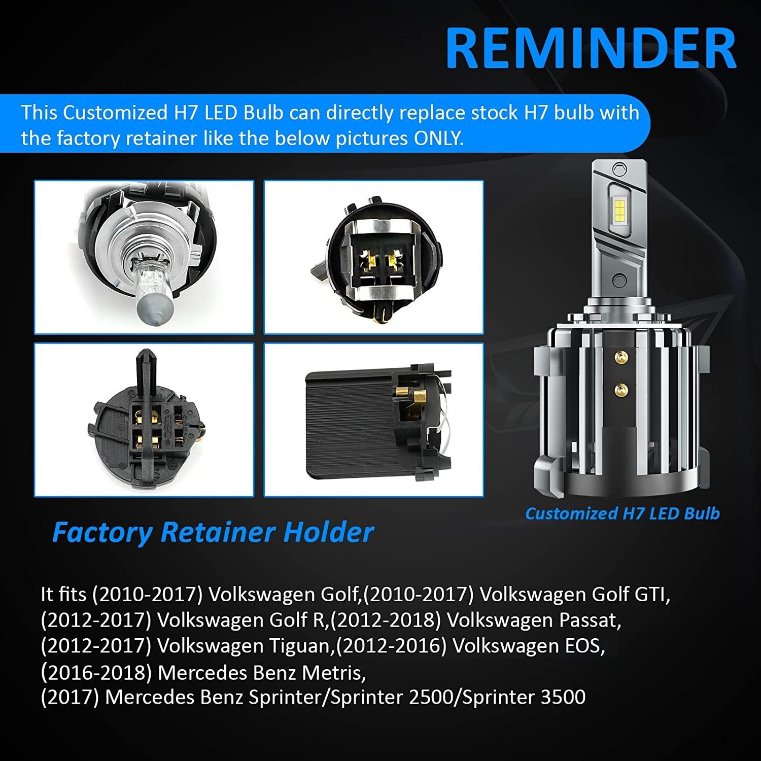 products/729/tipske led sijalice h7 golf 7.jpg - H7 SET 10000LM - CANBUS, TIPSKE za VOLKSWAGEN vozila - Xenon Svetla Beograd